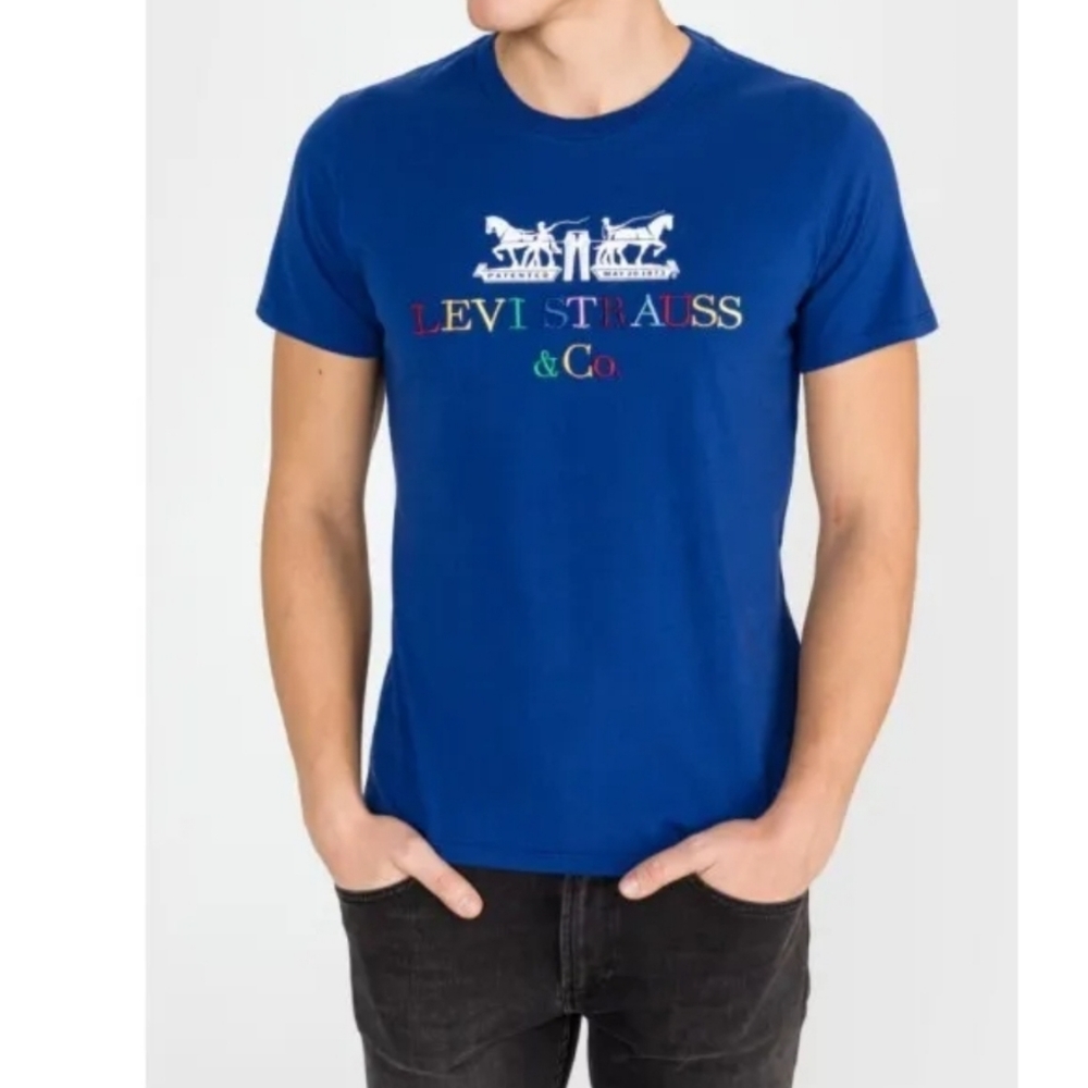- Levi’s Strauss  Mens T-Shirt  Royal Blue Embroidered XXL